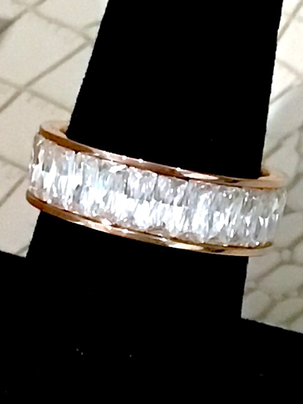Brand New Stunning Steel by Dominique Baguette – Cut Eternity Ring  Size 7